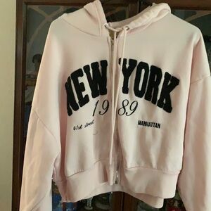 Sweatshirt w hood New York size 1x zip up